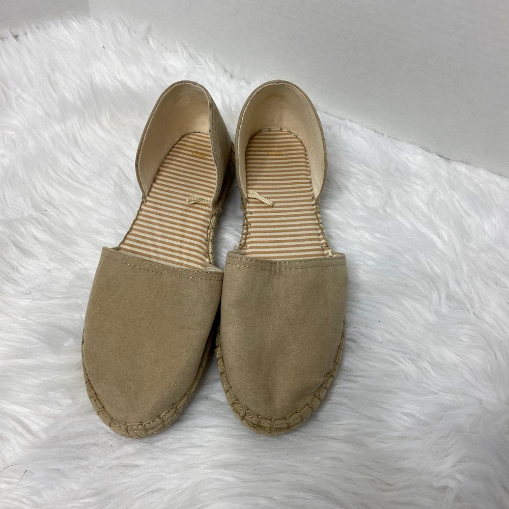 Gap Espadrille Flats Womens 8 Sand Tan Faux Suede d'Orsay Slip On Shoes
